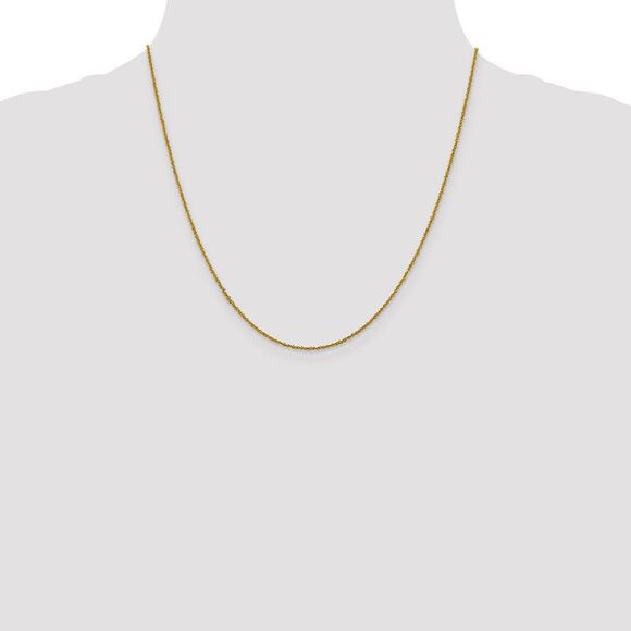 1mm 14k Yellow Gold Diamond Cut Fancy Singapore Chain Necklace 20 Inch - Picture 2 of 8
